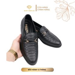 Giày Lười Nam Da Bò Dập Vân Cá Sấu