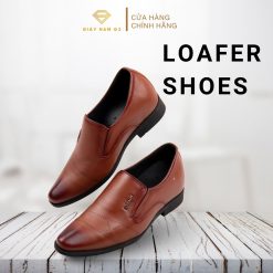 Giày công sở da bò in lazer hoạ tiết tăng cao 6cm