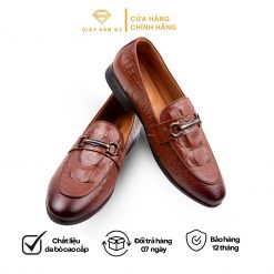 Giày lười nam đai khoá vàng